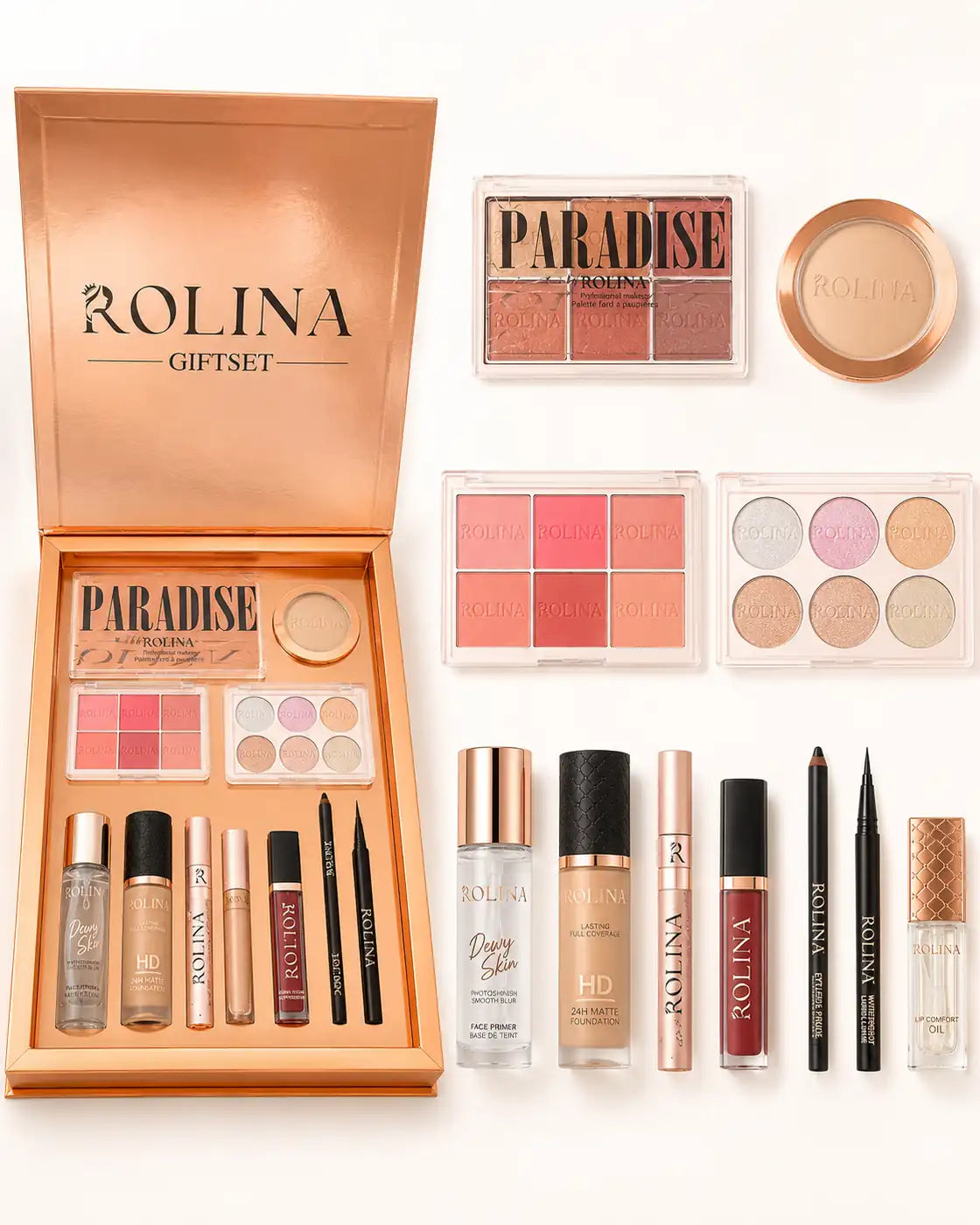 Coffret Maquillage Rolina – 12 Produits + Sac Cadeau